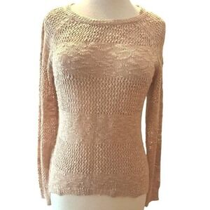 Pink Republic Blush Knit Layering Sweater Long Sleeve Womens Coastal Boho Chic S